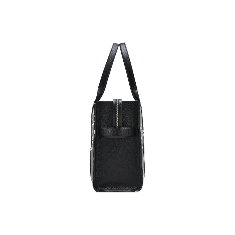 MARC JACOBS FUTURA Collaboration Full Grain Leather Tote Bag, Shopping Bag, Handbag Large Size Unisex Black-1