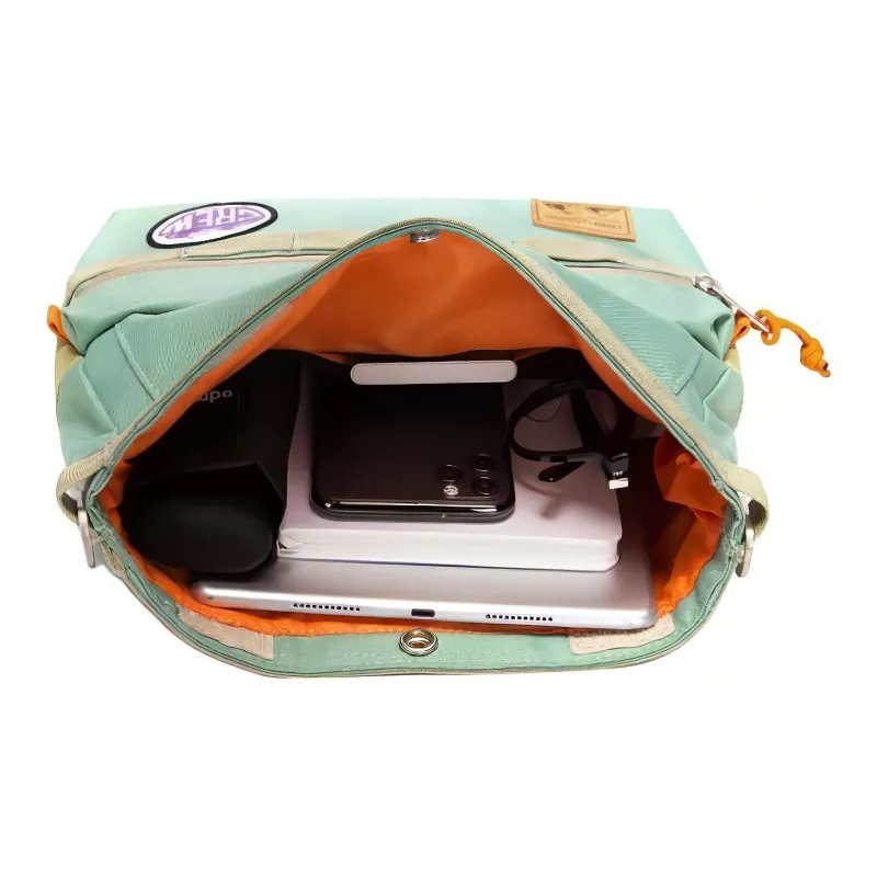 Subcrew Polyester Crossbody Bag Shoulder Bag Small Size Unisex Gray Pea Green-4