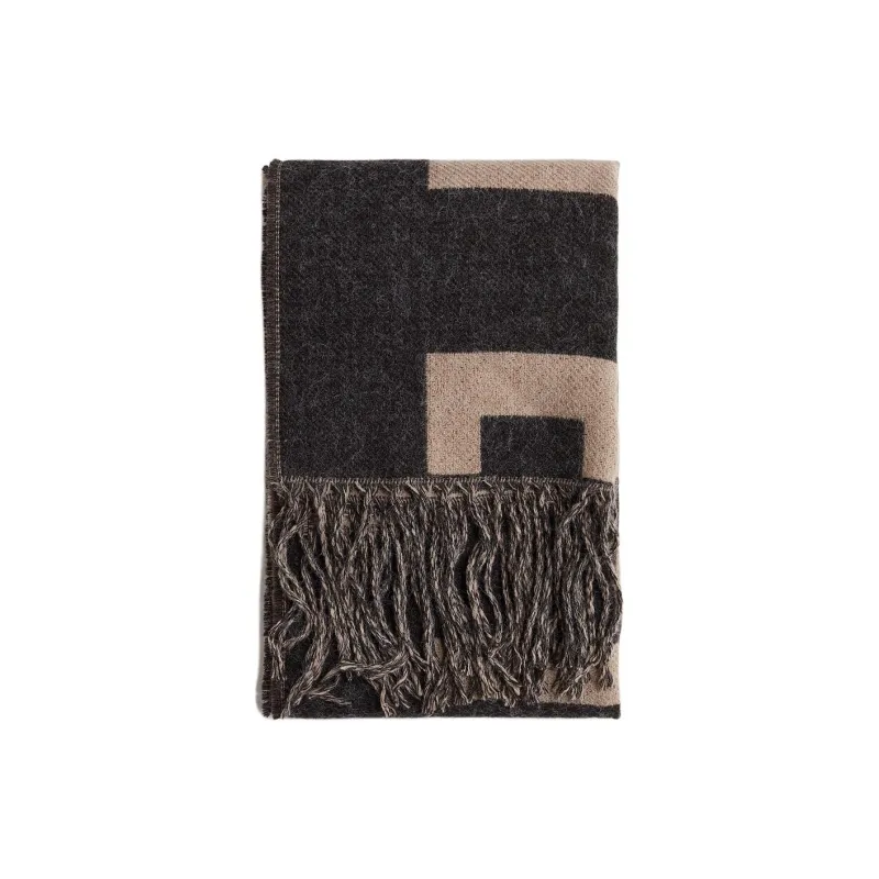 H&M Acrylic Nylon Knit Scarves Women's Beige-1