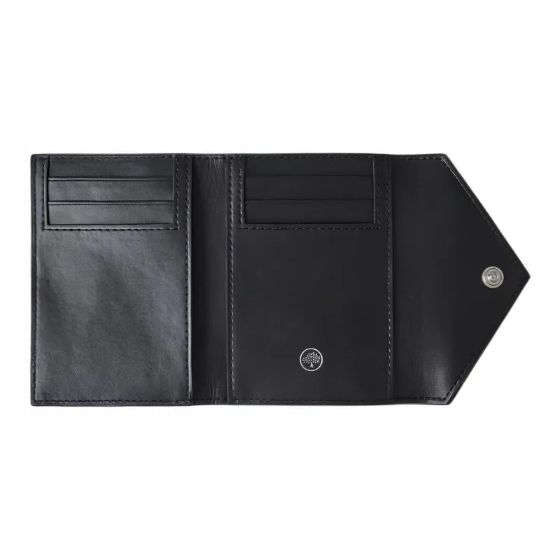 Mulberry Calfskin Wallet Medium Size Women's Charcoal Gray-1