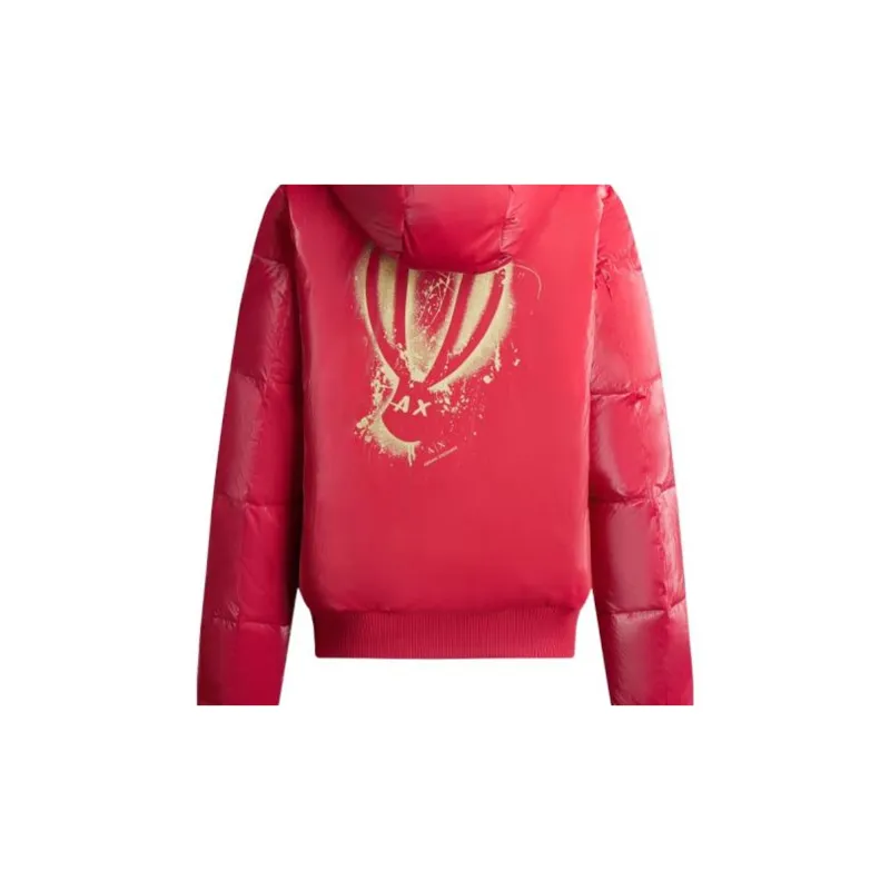 ARMANI EXCHANGE Year Of The Rabbit Puffer Jackets Women's Red-4