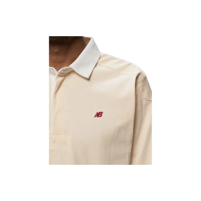New Balance Made In USA Long Sleeve Polo Shirt Men's White-2