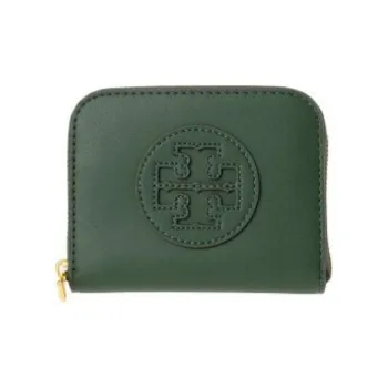 TORY BURCH Ella Leather Wallet Small Size Women's Dark Ink Green