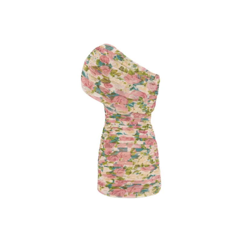 SAINT LAURENT Floral print Tulle Minidress-1