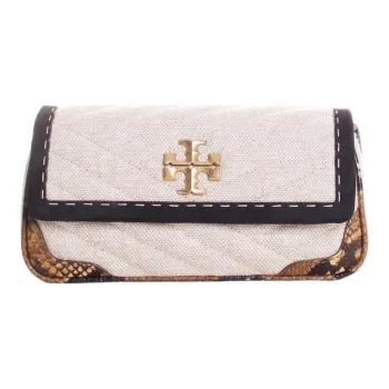 TORY BURCH Kira Leather Envelope Bag Handbag Shoulder Bag Small Size Women's Gray