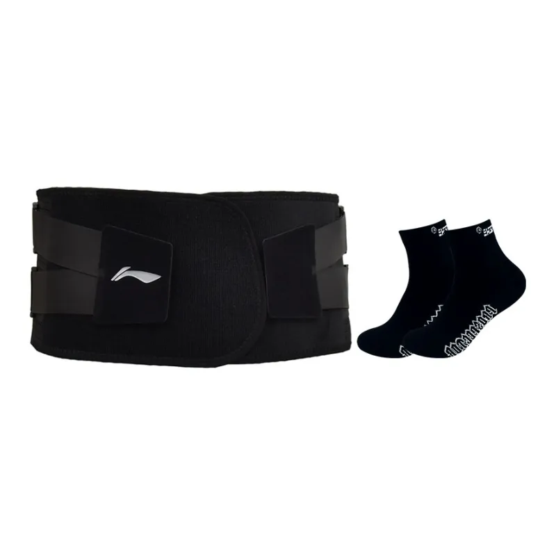 LiNing Back Support Braces Fitness Running Breathable Warm Protective Pressurized And Non Slip Polyester Nylon Unisex-23