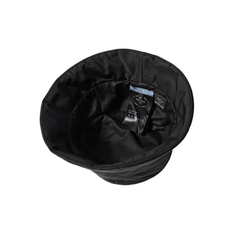 PRADA Recycled Nylon Cotton Bucket Hats Men's Black-2