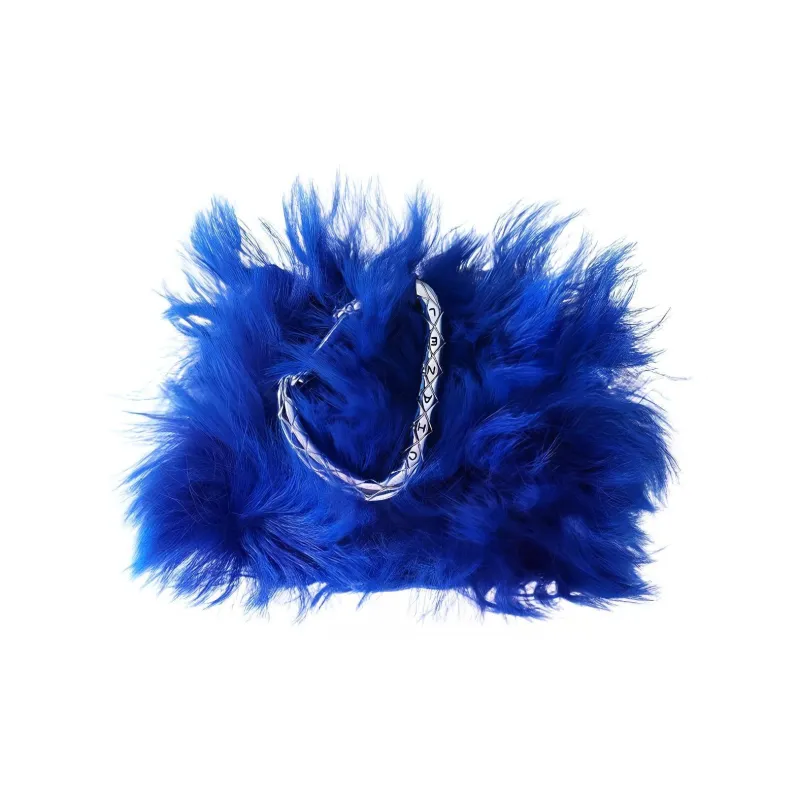 CHANEL Wool Wallet, Fanny Pack, Card Holder Mini Women's Blue-2