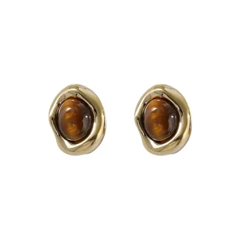 CUOOYINO 925 Silver Needles Stud Earrings Women's Gold