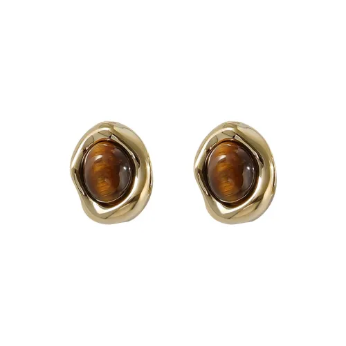 CUOOYINO 925 Silver Needles Stud Earrings Women's Gold