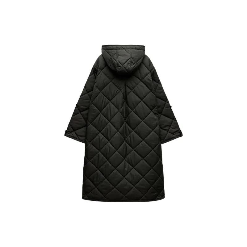 ZARA ZW Series Puffer Jacket Women's Khaki-1