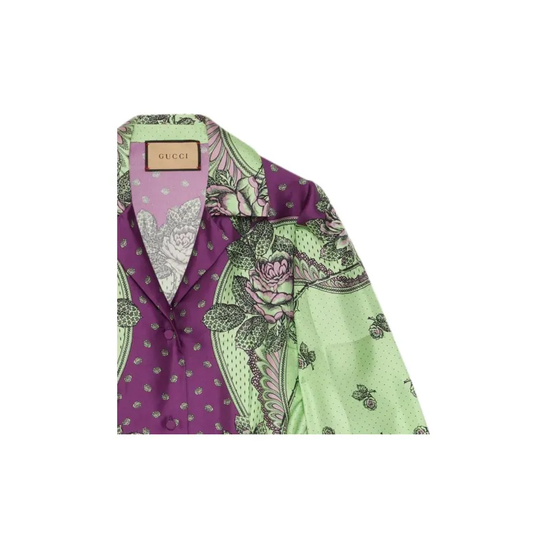 GUCCI Paisley Print Silk Shirt Shirt Women's Multicolor-2