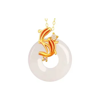 XIFULI Necklaces Pale Greenish White Jade Women's