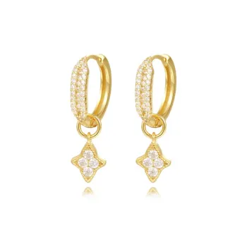 MONI JEWELLERY S925 Sterling Silver Western Instagram Style Star Shaped Hoop Earrings Women's
