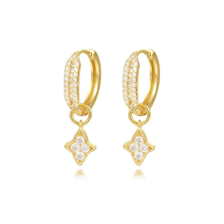MONI JEWELLERY S925 Sterling Silver Western Instagram Style Star Shaped Hoop Earrings Women's-0