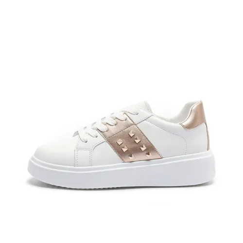 KATHRYN WILSON Low Top Skateboard Shoes Women's White Gold