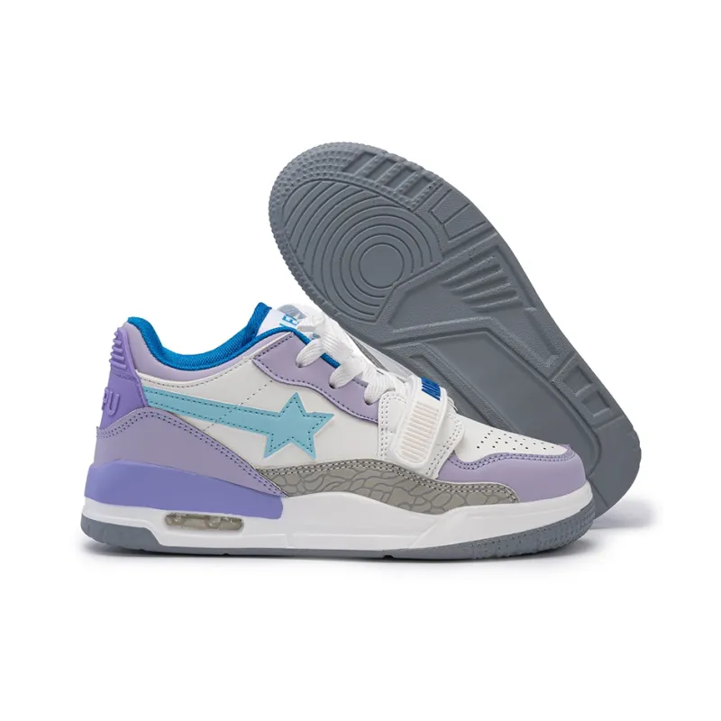 WELKIN&WZWJ Stars Collection White Sneakers Slip-Resistant Height Increasing Low-Top Skateboard Shoes Unisex-51