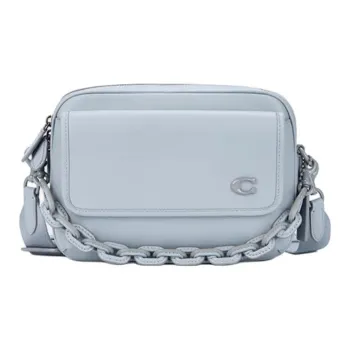 COACH Charter Glove Tanned Leather Handbag, Shoulder Bag, Crossbody Bag Medium Size Men's Gray Blue