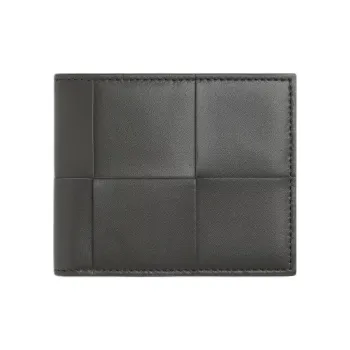 Bottega Veneta Calfskin Wallet Men's Gray & Deep Yellow