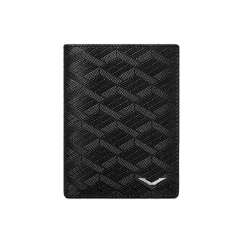 VERTU Top Grain Cow Leather Super Body Wallet Unisex Black Flame Pattern