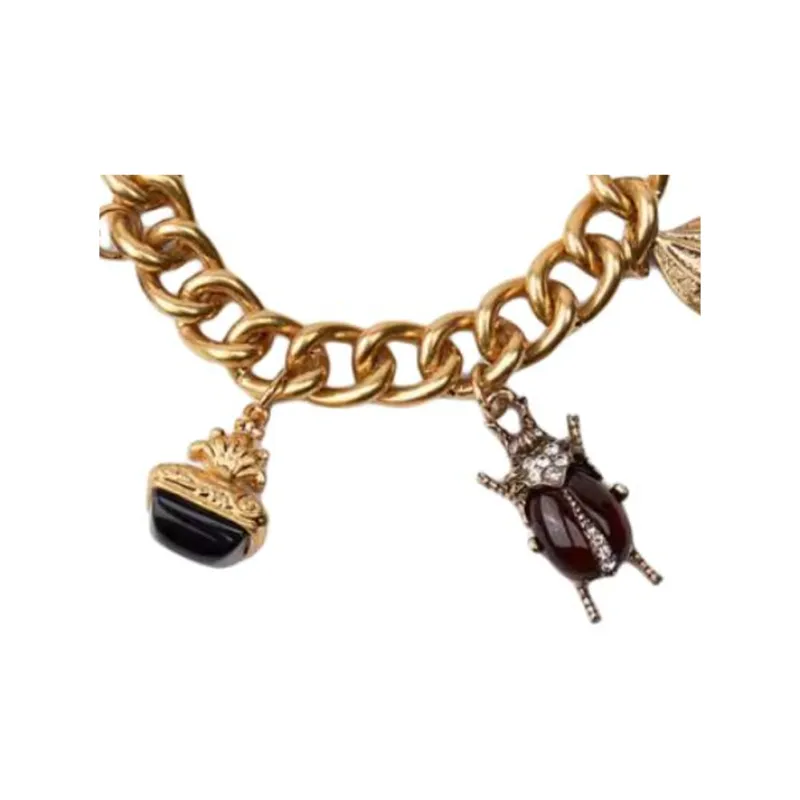 ZARA Steel Zinc Acrylic Glass Brass Bracelets Women's Gold-2