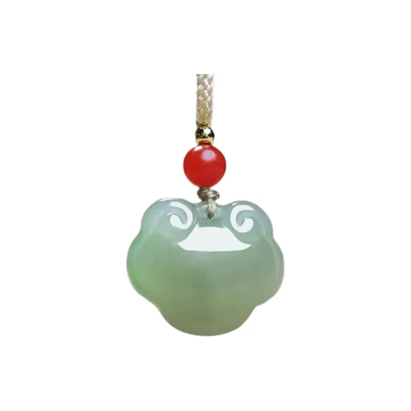 Run Ding Hetian Jade Necklaces Pale Greenish White Jade Unisex-0