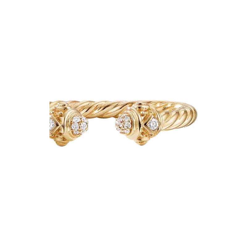 David Yurman 18kt Yellow Gold Renaissance Diamond Ring 2.3mm-2