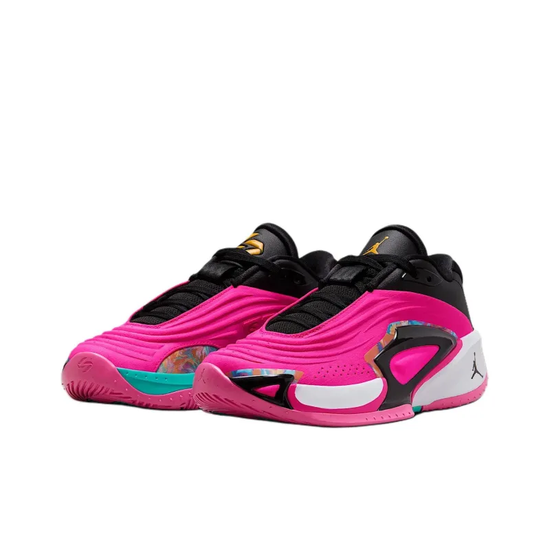 Jordan Luka 3 Anti Slip Wear Resistant Low Top Children's Basketball Shoes Pink Black Teenagers-2