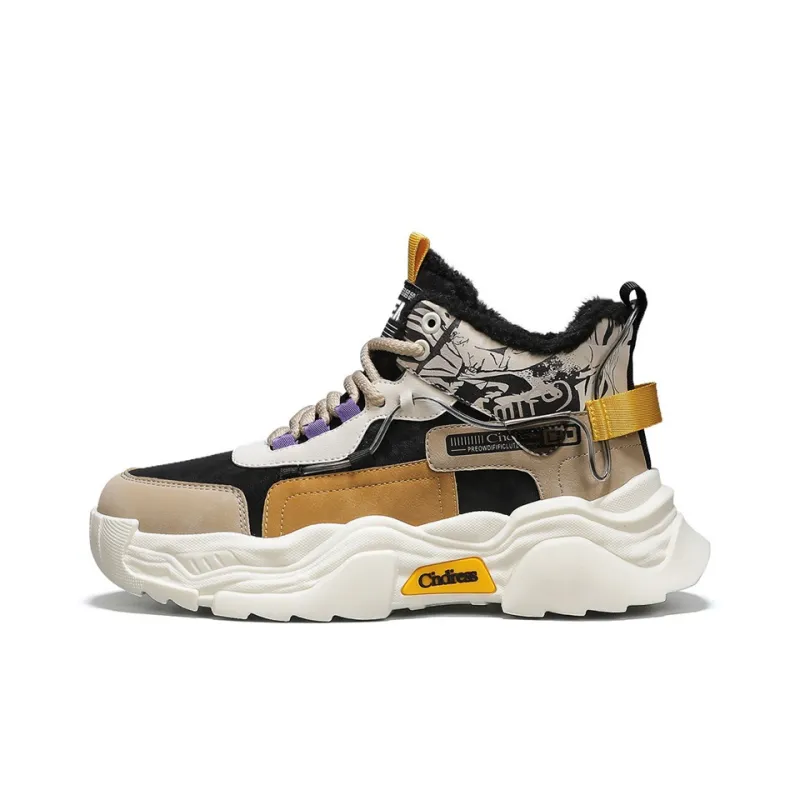 JKEM Cushioned Slip-Resistant Abrasion-Resistant High-Top Chunky Sneakers Men's-16