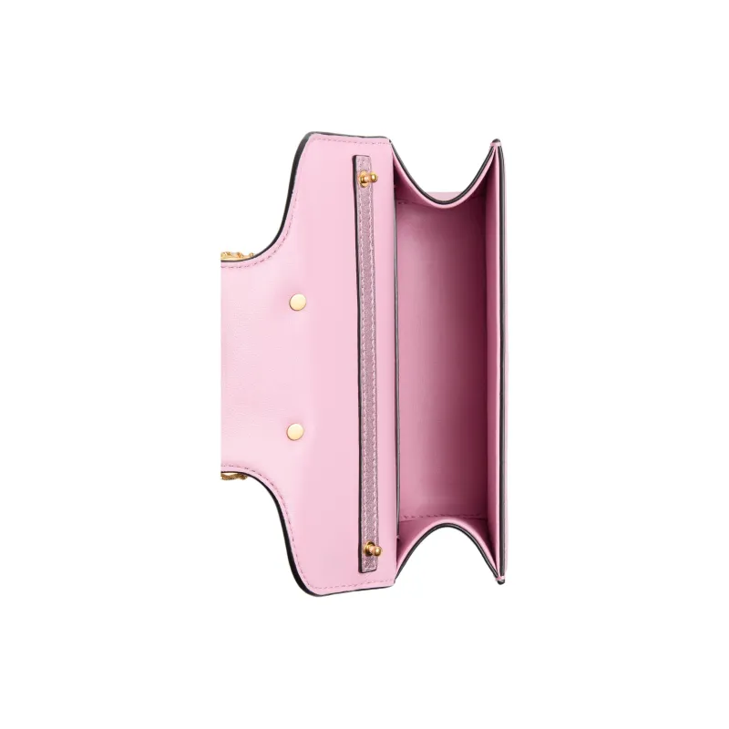 Valentino Locò Calfskin Shoulder Bag Crossbody Bag Handbag Small Size Women's Purple Pink-4