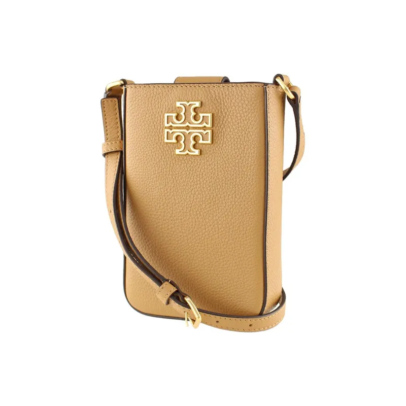 TORY BURCH Leather One Shoulder Crossbody Cell Phone Pouch Women's Brown-1