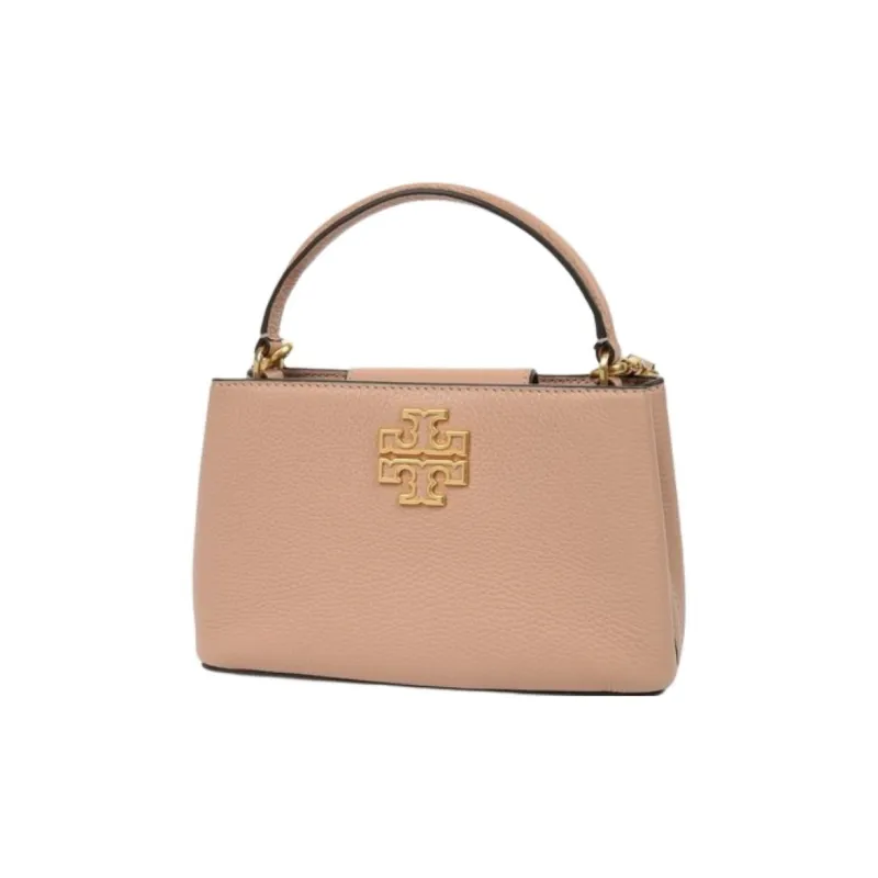 TORY BURCH Britten Leather Tote Bag, Shopping Bag, Shoulder Bag, Crossbody Bag, Handbag Trumpets Women's Pink-1