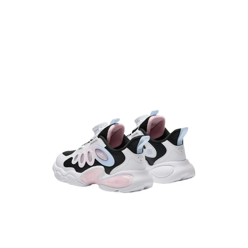 Antakids Wing Flash Abrasion Resistant Low Top Kids Lifestyle Shoes Black/Anta White/Pastel Pink Kids'-3
