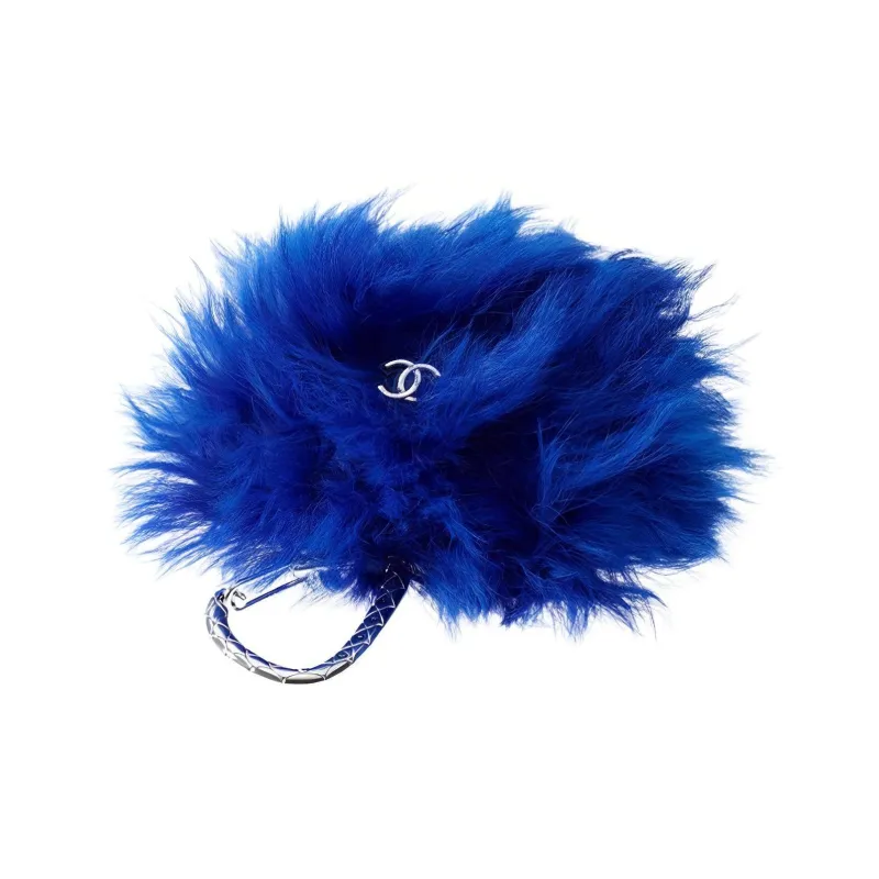CHANEL Wool Wallet, Fanny Pack, Card Holder Mini Women's Blue-1