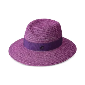 Maison Michel Virginie Straw Fedora Hat