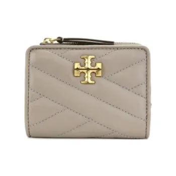 TORY BURCH Kira Nappa Leather Wallet Women's Heron Gray