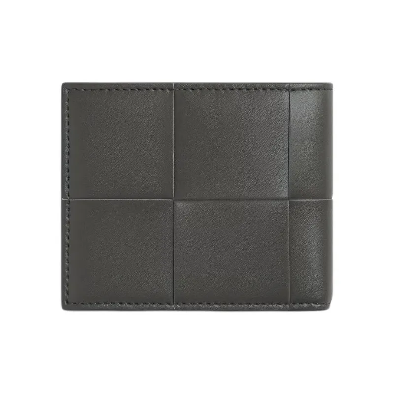 Bottega Veneta Calfskin Wallet Men's Gray & Deep Yellow-1
