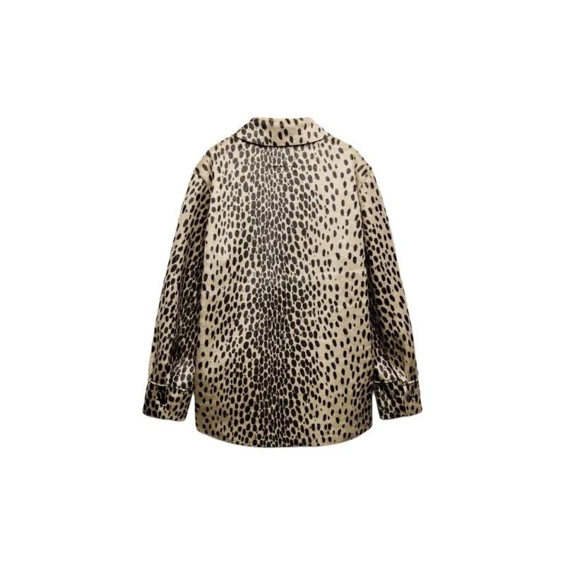 ZARA Trf Jackets Coats Women's Leopard Print-1