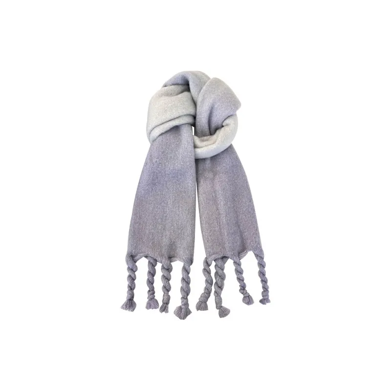 PISHUSHU Polyester Knit Scarves Unisex Red Pink Coffee Gray Green Blue-7