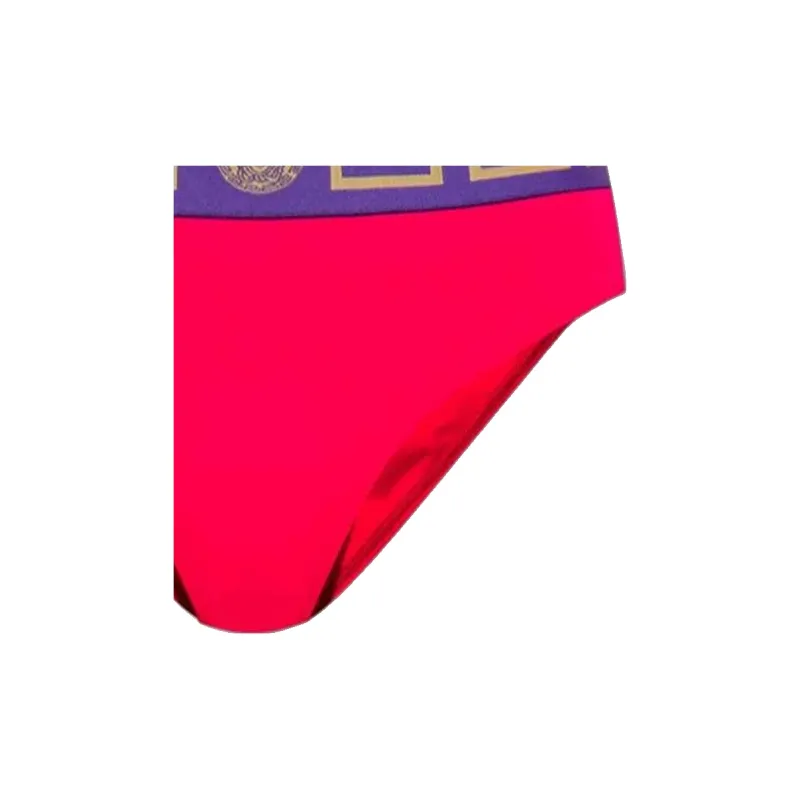 VERSACE Greca Border High Waist Bikini Bottoms 'Multicolor'-5
