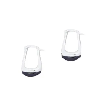 Sundanese S925 Silver Obsidian Earrings Women's