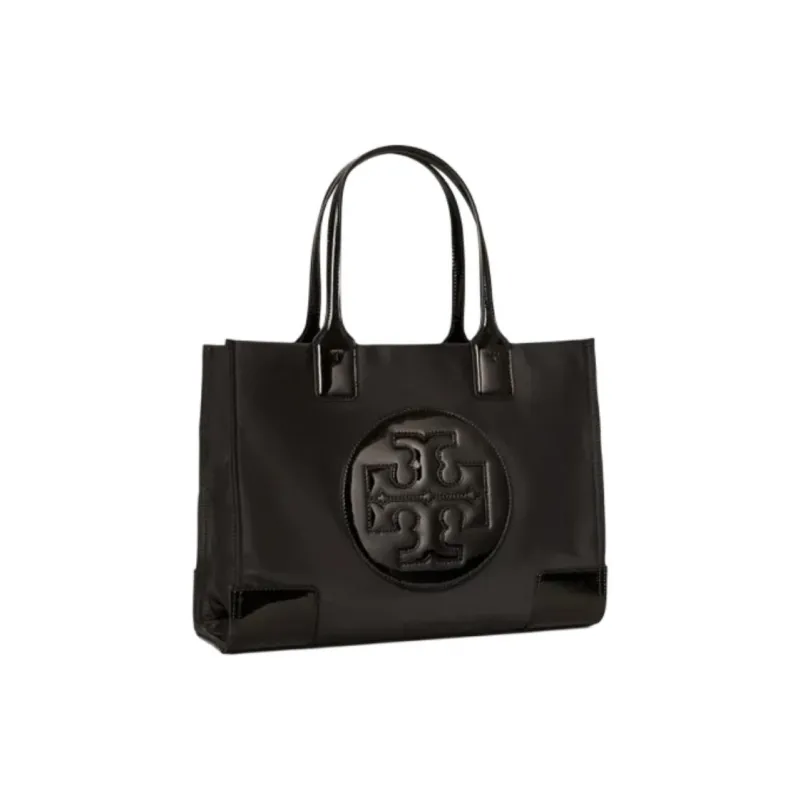 TORY BURCH Ella PU Tote Bag, Shopping Bag, Shoulder Bag, Handbag Trumpets Women's Black-0