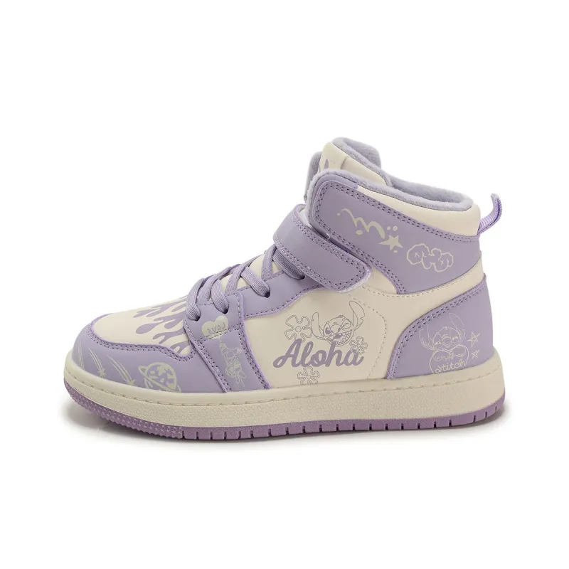 Disney Stitch Series Slip-Resistant Anti-Kick Cushioning Rebound Warm High-Top Kids' Skateboarding Shoes Kids'-6