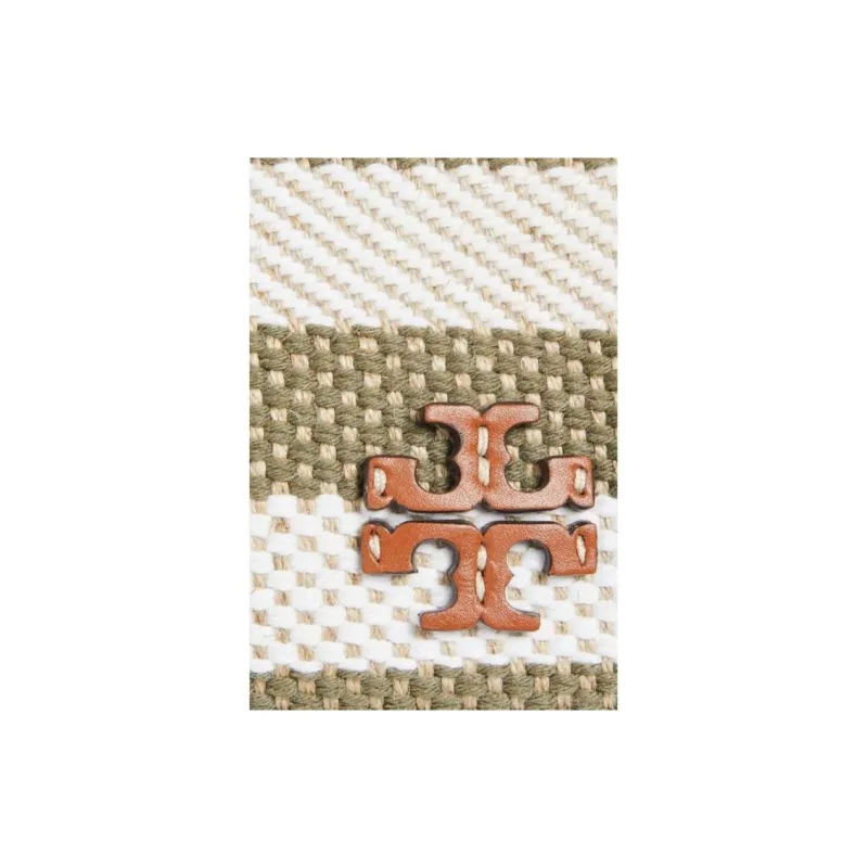 TORY BURCH McGraw Fabric With Cow Leather Shoulder Bag Handbag Shoulder Bag Women's Ivory White & Olive Green-3