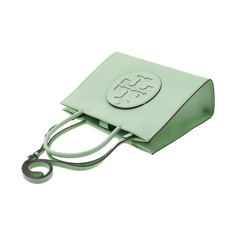 TORY BURCH Ella Leather Tote Bag, Shopping Bag, Shoulder Bag, Crossbody Bag, Handbag Small Size Women's Mint Green-3