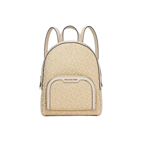 MICHAEL KORS Jaycee Jacquard Backpack Medium Size Women's Light Gold