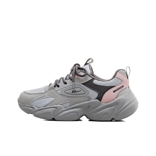 Warrior Height Increasing Wear Resistant Lightweight Slip Resistant Low Top Chunky Sneakers Women's Gray Pink Brown