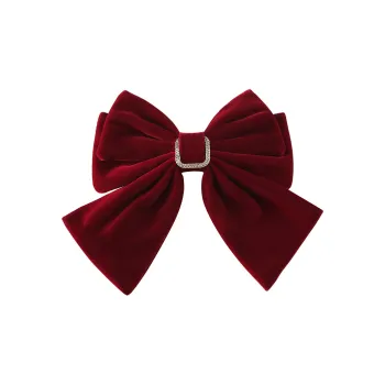 SENDME Velour Hair Clips Women's Red