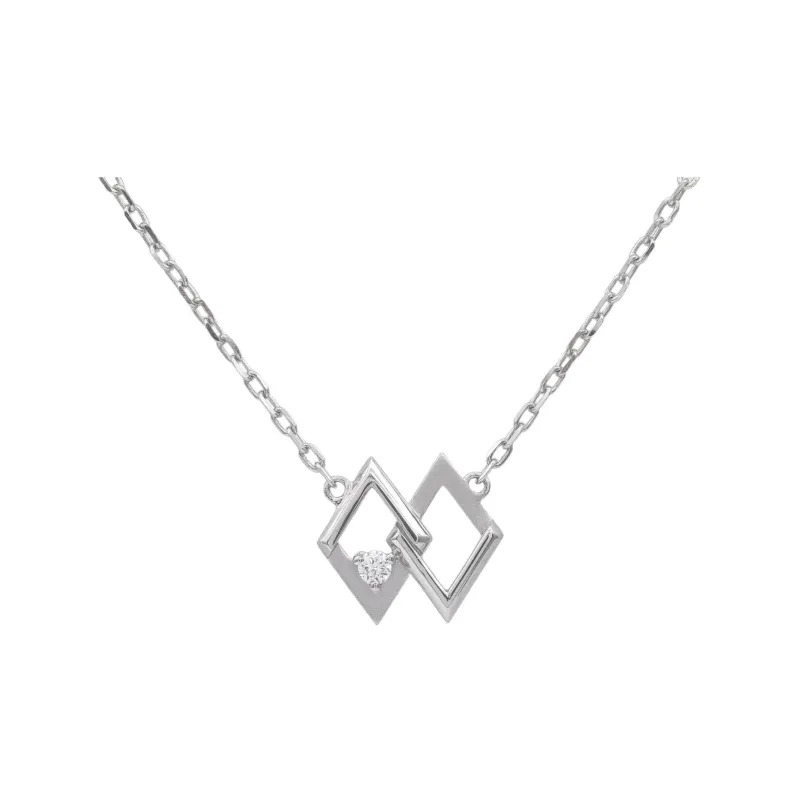 ICEWALD 925 Sterling Silver Gold Plated Diamond Necklaces Unisex Silver-0
