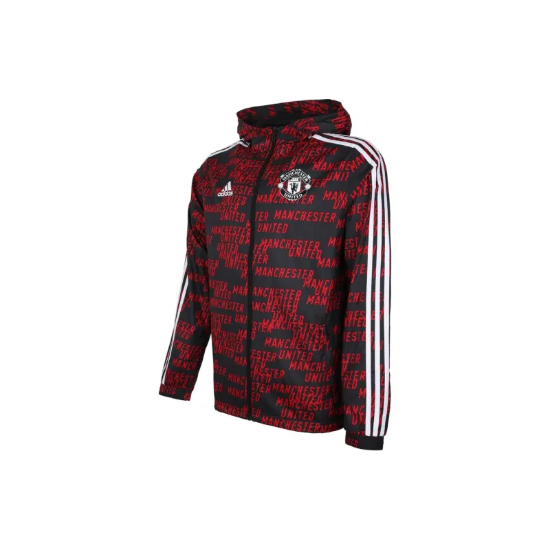 Adidas MUFC Manchester United Soccer Collection WINDBREAKR Jackets & Coats Men's Red-2